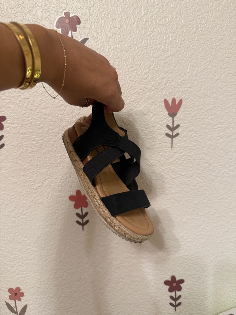 Women’s Black Espadrille Platform Sandal - Classic Stretch Straps